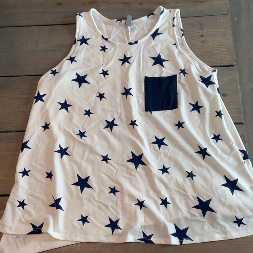 White and Blue Star Shirt